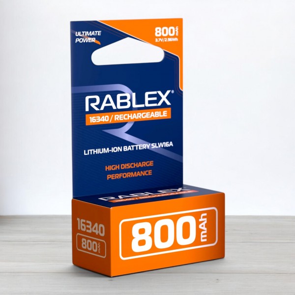 Акумулятор Rablex 16340 Li-ion, 800mAh, 3,7V